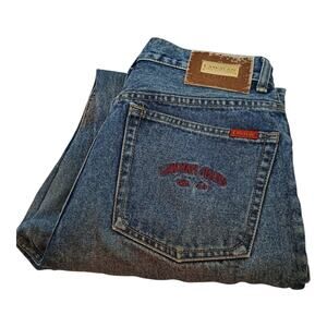 Vintage Lawman Jeans Womens 13 Blue Tapered Leg High Waist Western Button Denim